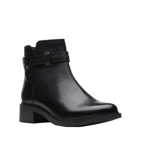 Clarks Maye Ease 26167951 Womens Black Leather Zipper Casual Dress Boots
