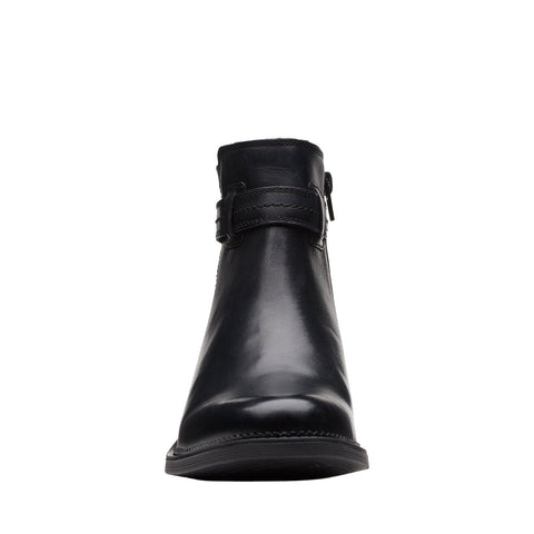 Clarks Maye Ease 26167951 Womens Black Leather Zipper Casual Dress Boots