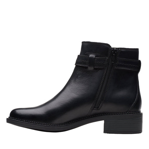 Clarks Maye Ease 26167951 Womens Black Leather Zipper Casual Dress Boots