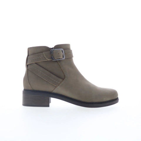 Clarks Maye Strap 26168052 Womens Gray Leather Zipper Ankle & Booties Boots