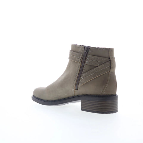 Clarks Maye Strap 26168052 Womens Gray Leather Zipper Ankle & Booties Boots