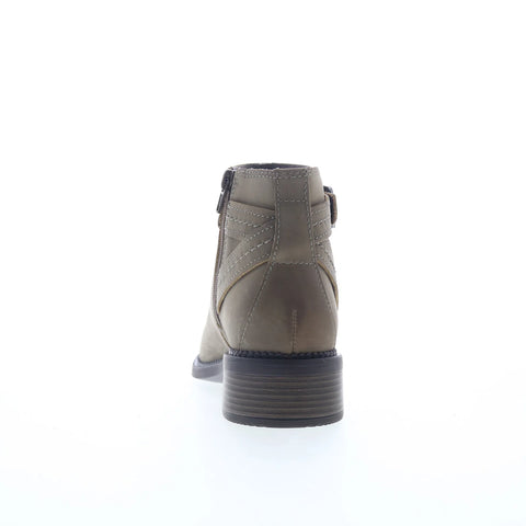 Clarks Maye Strap 26168052 Womens Gray Leather Zipper Ankle & Booties Boots