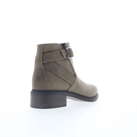 Clarks Maye Strap 26168052 Womens Gray Leather Zipper Ankle & Booties Boots