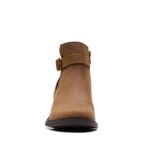 Clarks Maye Strap 26168079 Womens Brown Leather Ankle & Booties Boots