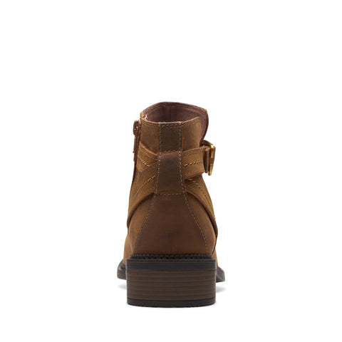 Clarks Maye Strap 26168079 Womens Brown Leather Ankle & Booties Boots
