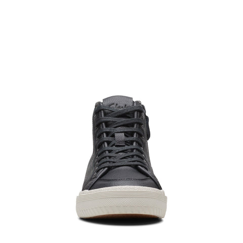 Clarks Roxby HI 26168328 Womens Black Leather Lifestyle Sneakers Shoes