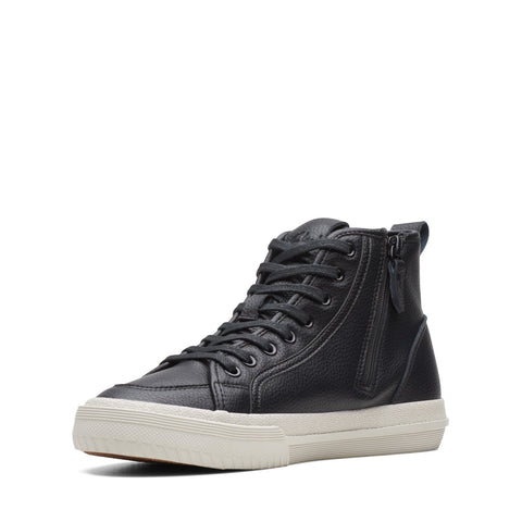 Clarks Roxby HI 26168328 Womens Black Leather Lifestyle Sneakers Shoes
