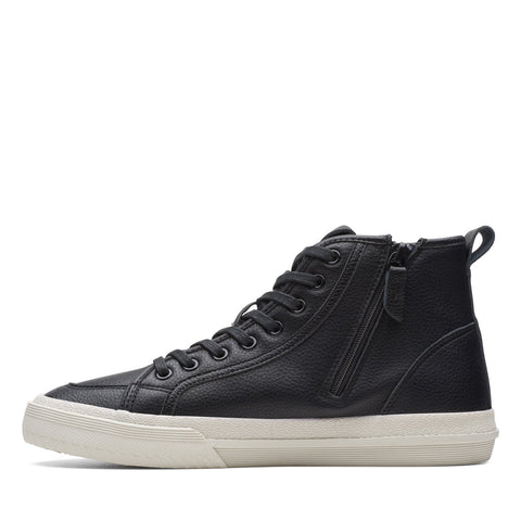 Clarks Roxby HI 26168328 Womens Black Leather Lifestyle Sneakers Shoes