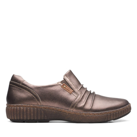 Clarks Magnolia Faye 26168439 Womens Brown Leather Loafer Flats Shoes