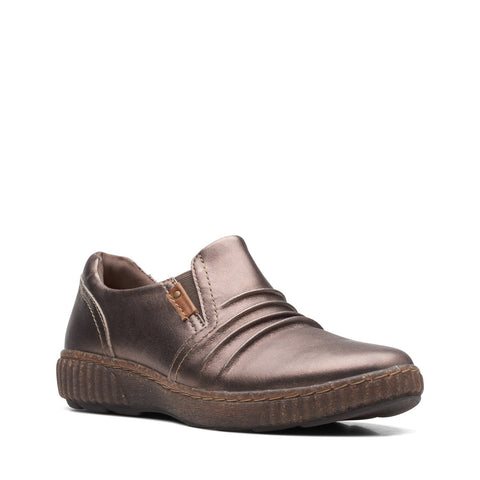 Clarks Magnolia Faye 26168439 Womens Brown Leather Loafer Flats Shoes
