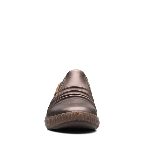 Clarks Magnolia Faye 26168439 Womens Brown Wide Leather Loafer Flats Shoes