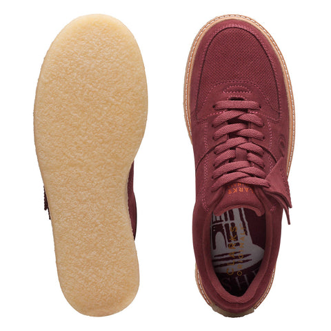 Clarks Sandford 26168528 Mens Burgundy Leather Lifestyle Sneakers Shoes