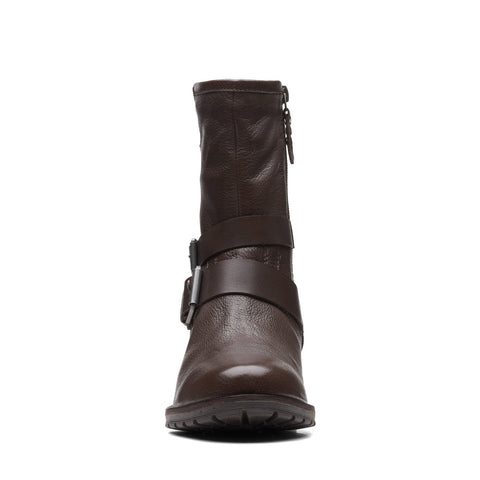 Clarks Clarkwell Mid 26168563 Womens Brown Leather Zipper Casual Dress Boots