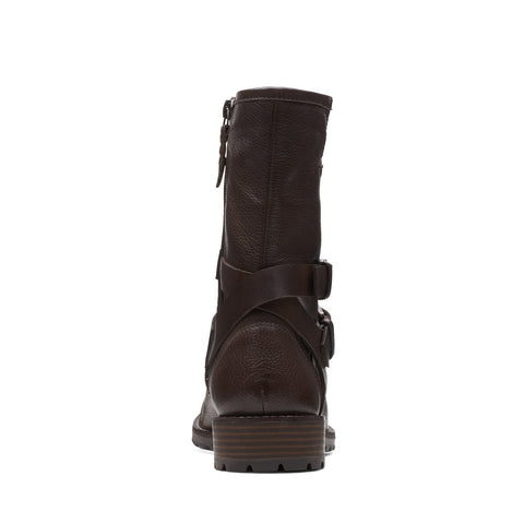 Clarks Clarkwell Mid 26168563 Womens Brown Leather Zipper Casual Dress Boots
