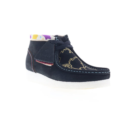 Clarks Wallabee Boot 26168582 Womens Black Suede Lace Up Chukkas Boots 