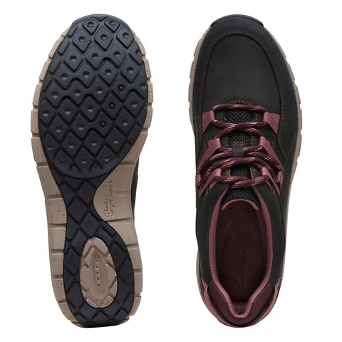 Clarks Wave Range AP 26168583 Womens Black Leather Lifestyle Sneakers Shoes
