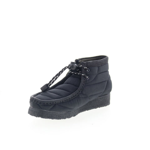 Clarks Wallabee Boot 26168587 Womens Black Canvas Lace Up Chukkas Boots