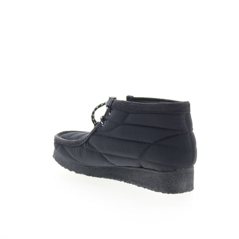 Clarks Wallabee Boot 26168587 Womens Black Canvas Lace Up Chukkas Boots