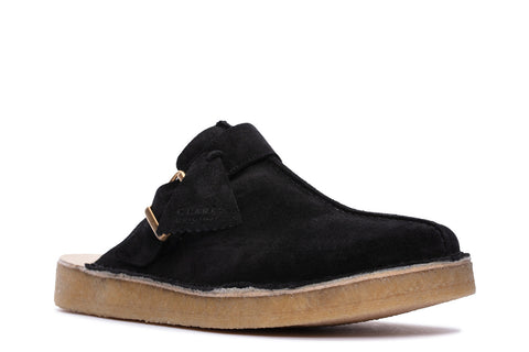 Clarks Trek Mule 26168618 Mens Black Suede Loafers & Slip Ons Casual Shoes