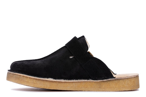 Clarks Trek Mule 26168618 Mens Black Suede Loafers & Slip Ons Casual Shoes