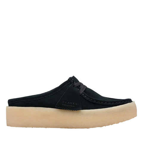 Clarks Wallabee Cup LO 26168643 Womens Black Suede Mules Slippers Shoes