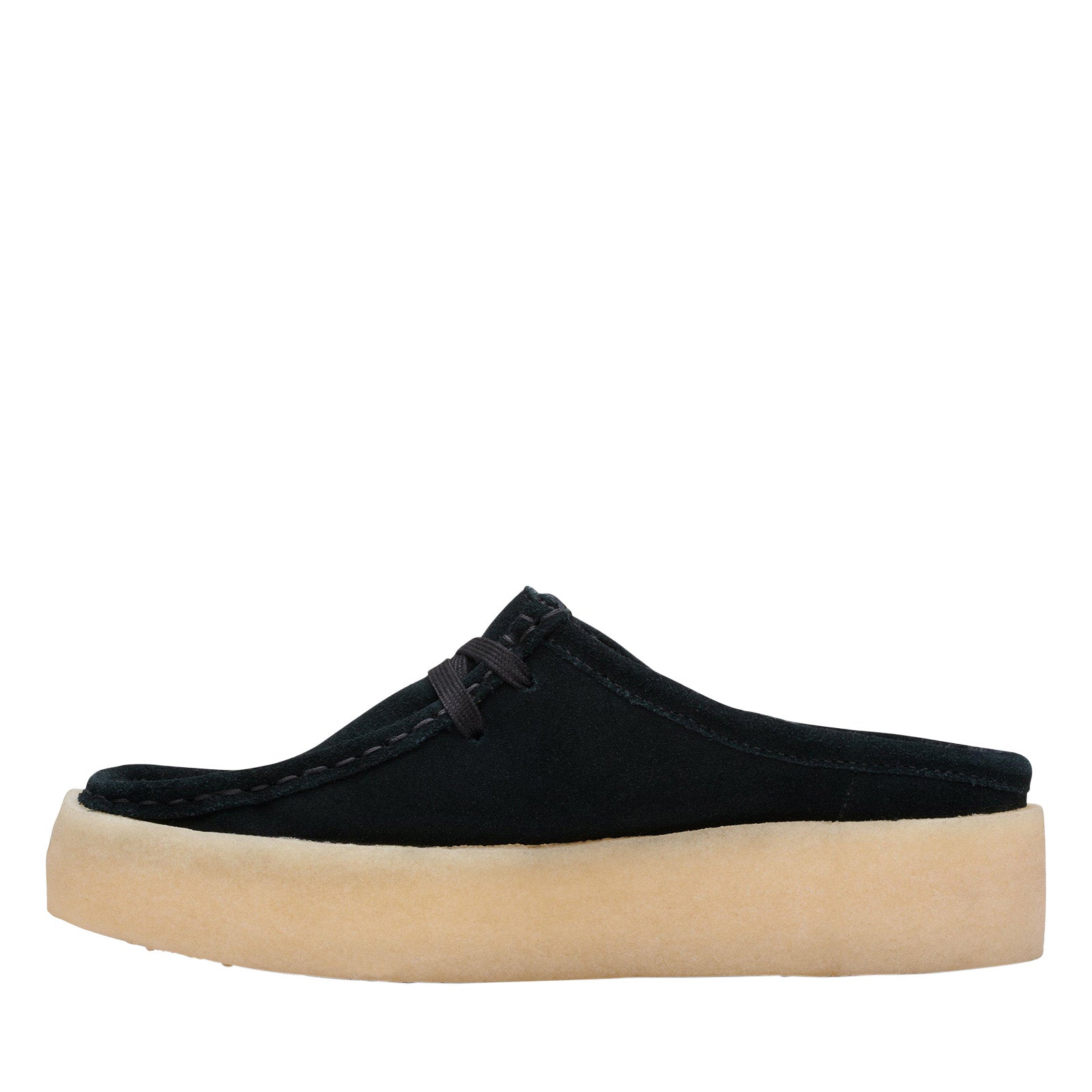 Clarks Wallabee Cup LO 26168643 Womens Black Suede Mules Slippers