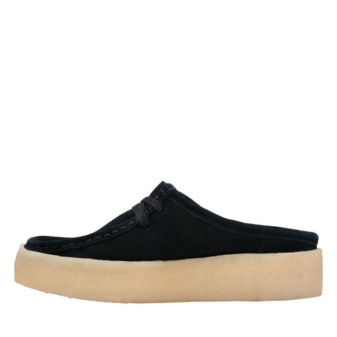 Clarks Wallabee Cup LO 26168643 Womens Black Suede Mules Slippers Shoes