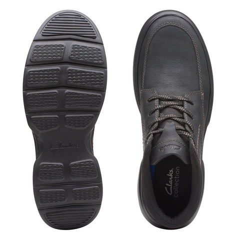 Clarks Bradley Mid 26168659 Mens Black Leather Lace Up Casual Dress Boots