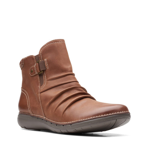 Clarks Un Loop Top 26168666 Womens Brown Wide Leather Ankle & Booties Boots