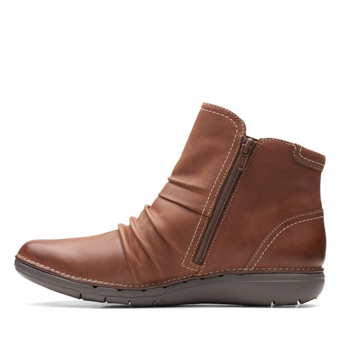 Clarks Un Loop Top 26168666 Womens Brown Wide Leather Ankle & Booties Boots