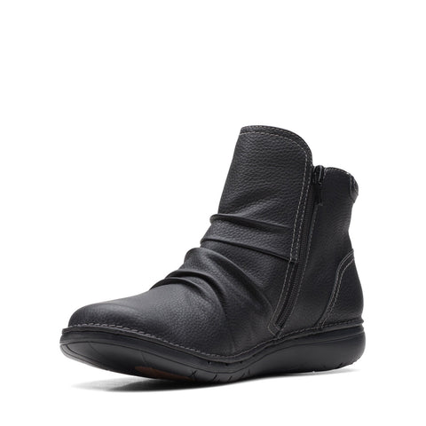 Clarks Un Loop Top 26168673 Womens Black Wide Leather Ankle & Booties Boots
