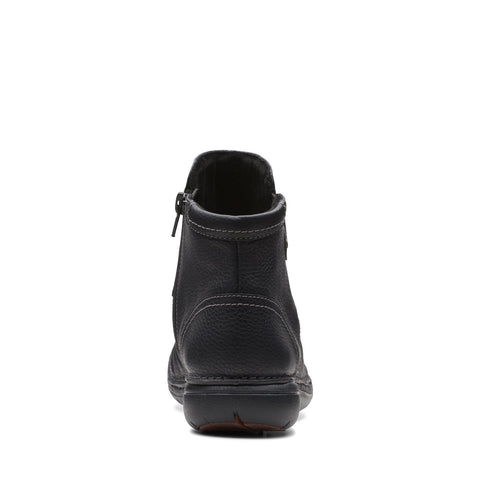 Clarks Un Loop Top 26168673 Womens Black Leather Ankle & Booties Boots