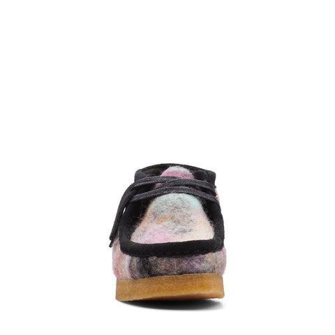 Clarks Wallabee Boot 26168702 Womens Black Canvas Lace Up Chukkas Boots