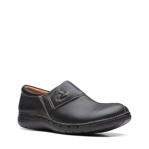 Clarks Un Loop Ave 26168708 Womens Black Leather Slip On Loafer Flats Shoes