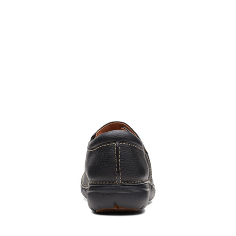 Clarks Un Loop Ave 26168708 Womens Black Leather Slip On Loafer Flats Shoes