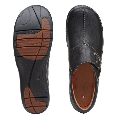 Clarks Un Loop Ave 26168708 Womens Black Leather Slip On Loafer Flats Shoes
