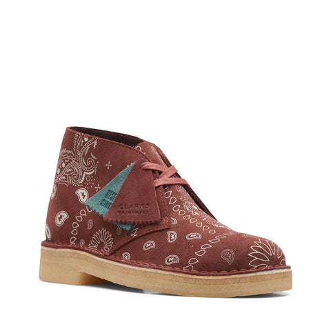 Clarks Desert Boot 26168784 Womens Red Suede Lace Up Chukka Boots