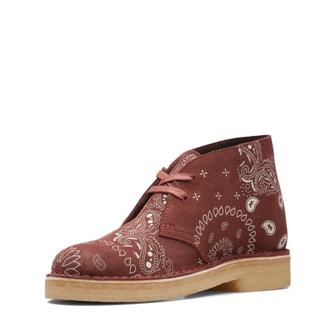 Clarks Desert Boot 26168784 Womens Red Suede Lace Up Chukka Boots