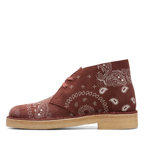 Clarks Desert Boot 26168784 Womens Red Suede Lace Up Chukka Boots