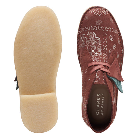 Clarks Desert Boot 26168784 Womens Red Suede Lace Up Chukka Boots