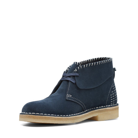 Clarks Desert Boot 26168787 Womens Blue Suede Lace Up Chukkas Boots