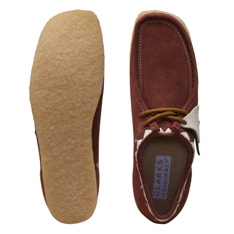 Clarks Wallabee 26168847 Mens Red Suede Oxfords & Lace Ups Casual Shoes