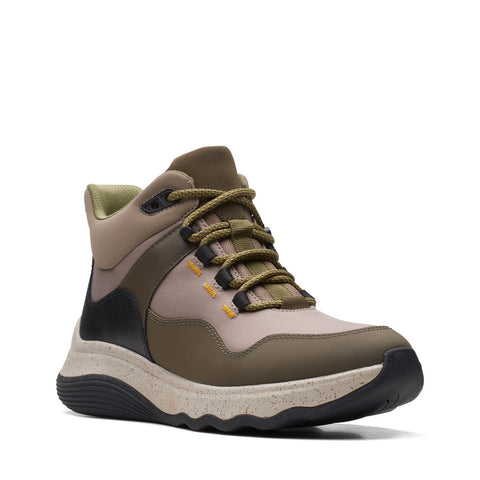 Clarks Jaunt LO 26168982 Womens Green Leather Lace Up Casual Dress Boots