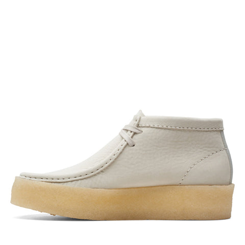 Clarks Wallabee Cup Boot 26168988 Womens White Nubuck Lace Up Chukkas Boots
