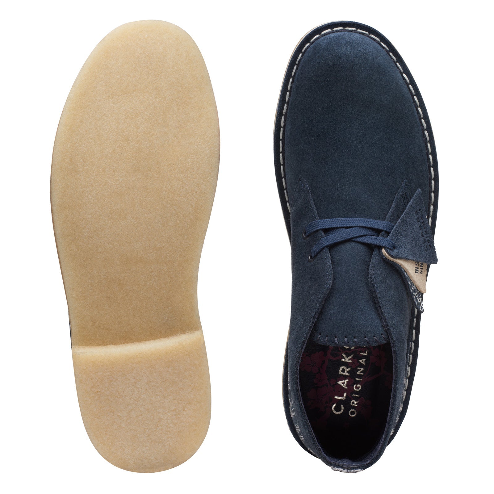 Clarks Desert Boot Sashiko 26169154 Mens Blue Leather Lace Up