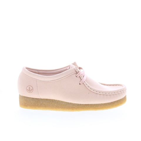 Clarks Wallabee 26169435 Womens Pink Canvas Oxfords & Lace Ups Casual Shoes