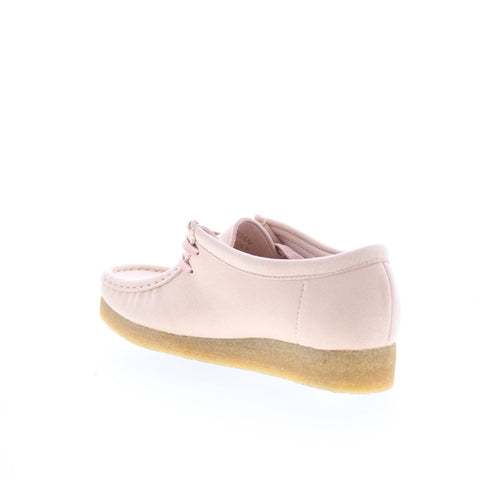 Clarks Wallabee 26169435 Womens Pink Canvas Oxfords & Lace Ups Casual Shoes