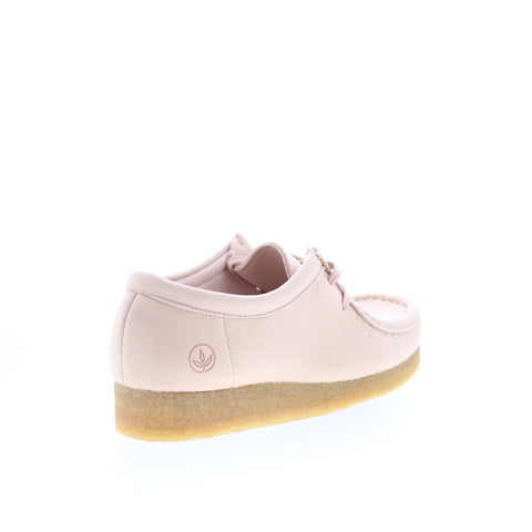 Clarks Wallabee 26169435 Womens Pink Canvas Oxfords & Lace Ups Casual Shoes