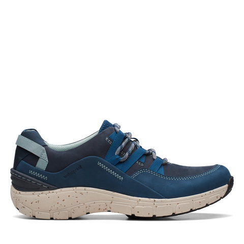 Clarks Wave Range AP 26169486 Womens Blue Leather Lifestyle Sneakers Shoes