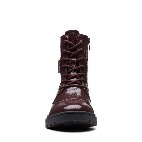 Clarks Calla Dance 26169609 Womens Burgundy Leather Lace Up Casual Dress Boots